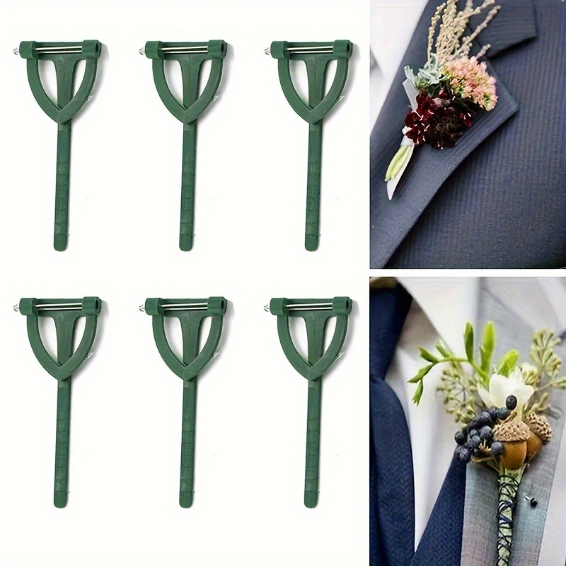 

20/50pcs, Handmade Plastic Diy Corsage Material, Diy Corsage, Triangle Corsage Safety Clips Wedding Buttonhole Flowers Pins