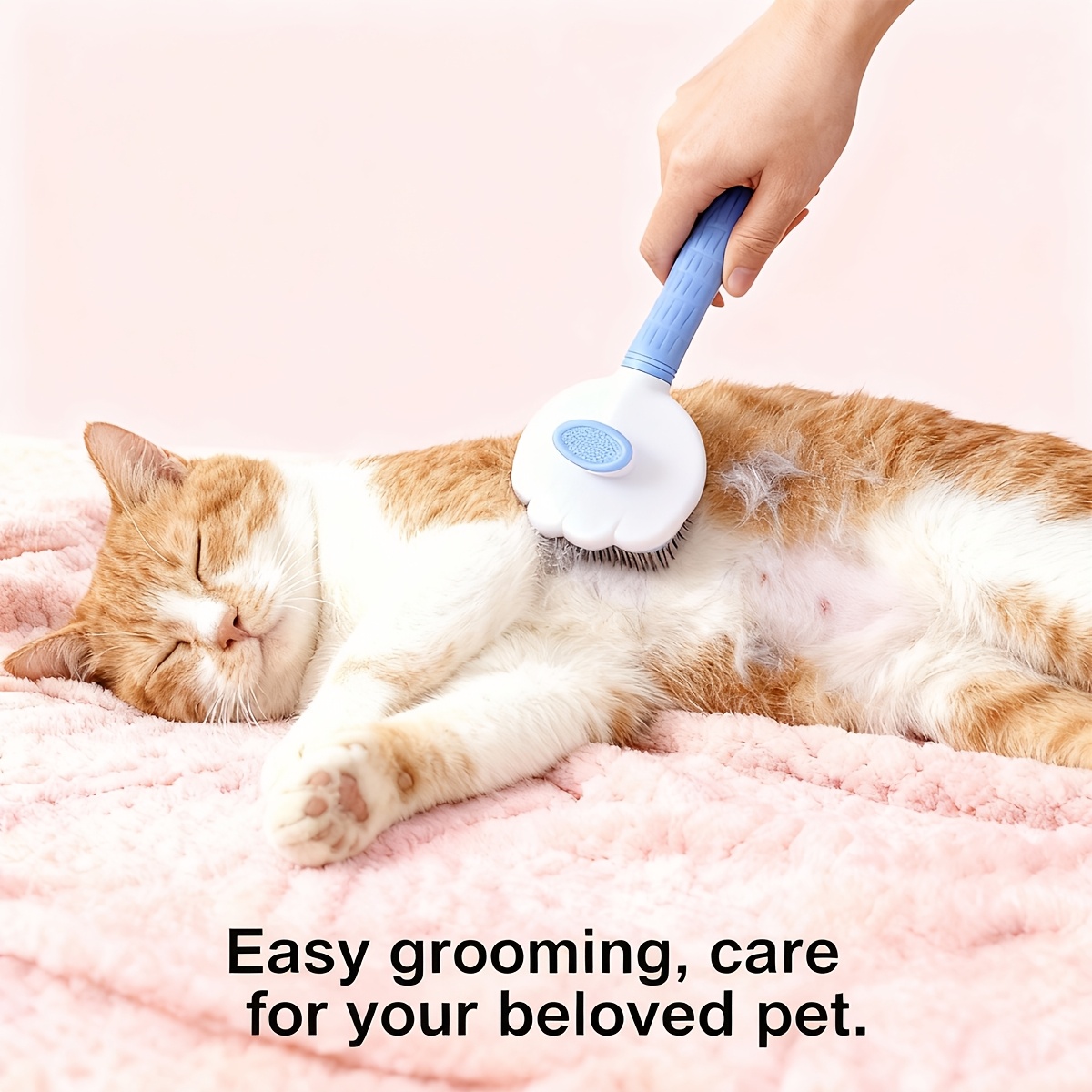 3pcs   pet grooming brush set 1 button self cleaning comb   deshedding tool for loose hair and massage Product details 1