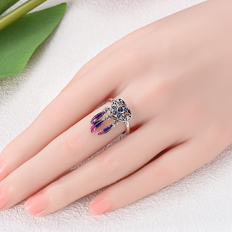 Silver Dream Heart Ring, Elegant Gift for Her