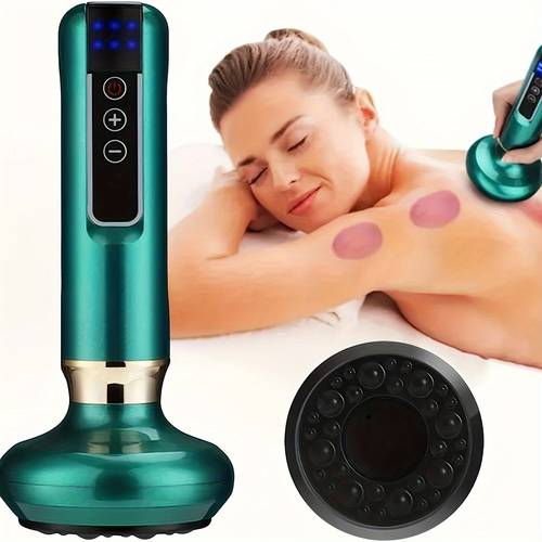 6 Level Electric Vacuum Cupping Massager Body Guasha Gua Sha Massage (6 Green), Gua Sha Massage Tool, Wellness, Portable Design, Massage, Device, Build, Body Scraper, Cupping, Massage Therapists, Fitness Enthusiasts