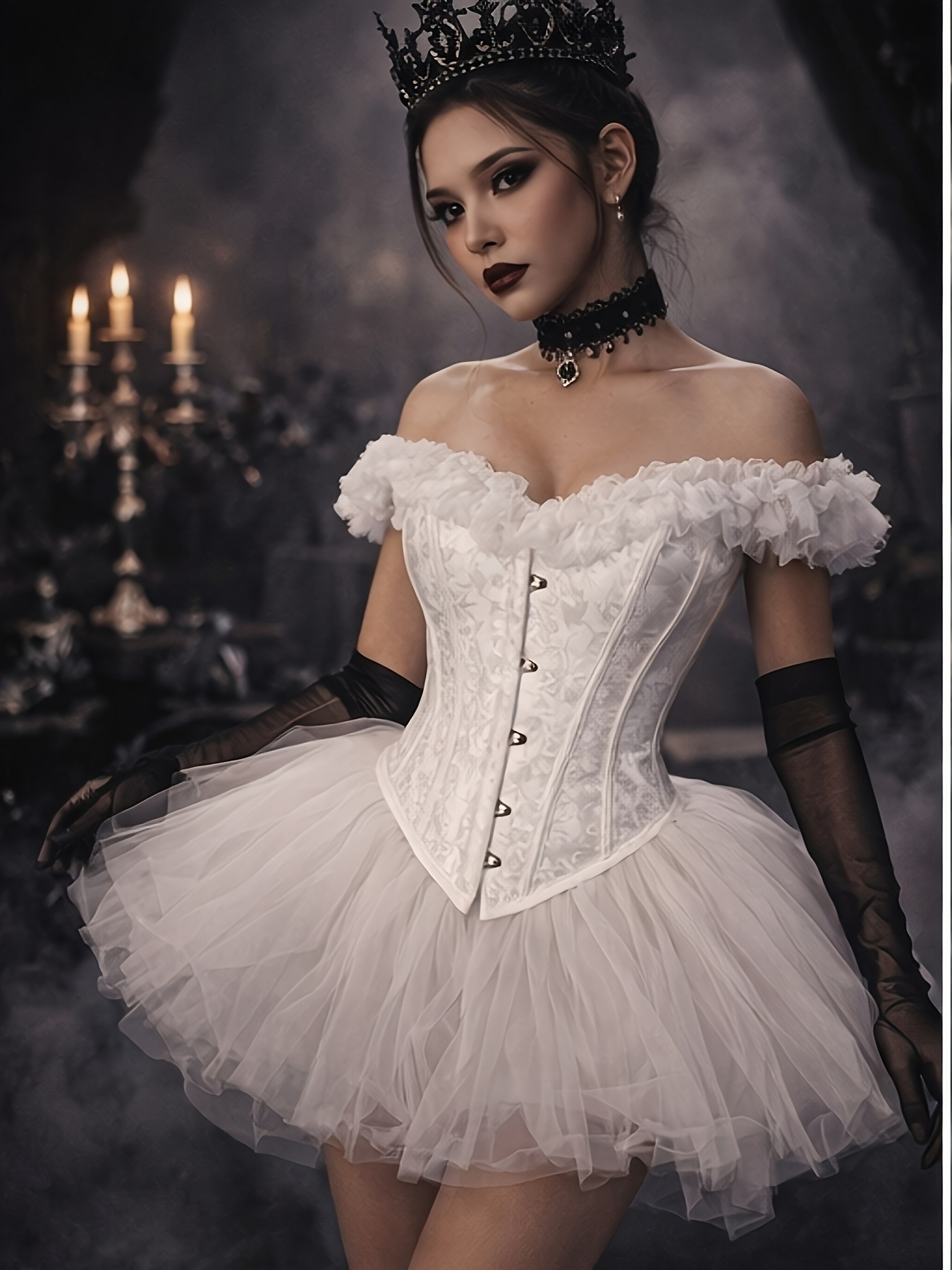 white masquerade dress Women Vintage Champagne Marie Antoinette Long Sleeve Floor Length Ball Gown Costume XS/S/M/L/XL/XXL/Custom made white masquerade dress - United