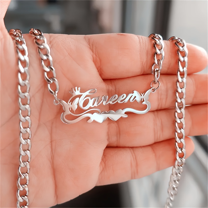 

Personalized Steel Necklace For Men - Engraved Nameplate Jewelry