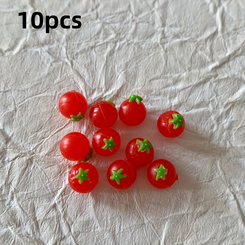 TEMU 10pcs Miniature Miniature Dollhouse Tomatoes, Miniature Tomato, Miniature Vegetable Dollhouse Model, Photography Props, Men's Keychain Diy