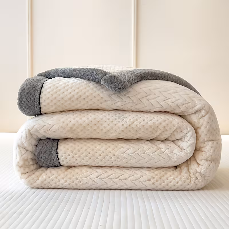 1 soft light beige friendly milk velvet blanket luxury bedspread sofa cover beige gray cloud pattern machine washable beige gray neutral tones for bedroom milk velvet fabric Product details 11