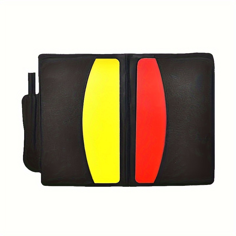 TEMU 1 tarjeta de expulsión y amarilla de fútbol con estuche de cuero, cuaderno, herramienta de árbitro con estuche de cuero, lápiz, tarjeta de