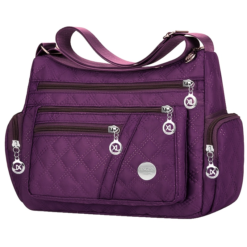 Square Neutral Men's and Women's Handbags Crossbody Bag New Big Bags Cloth Bag Oxford Shoulder Fashion All-Match [Random Pull Direction]