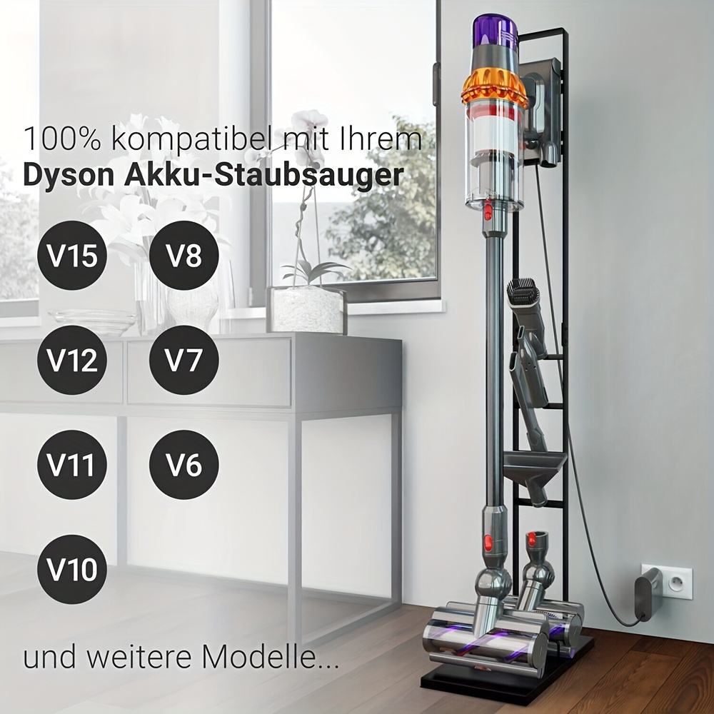 E-shop Metall-Staubsaugerständer – Kompatibel mit -Modellen V6 bis V15 & DC30–DC74 | Freistehender Aufbewahrungsorganizer für Zuhause, Garage, Büro