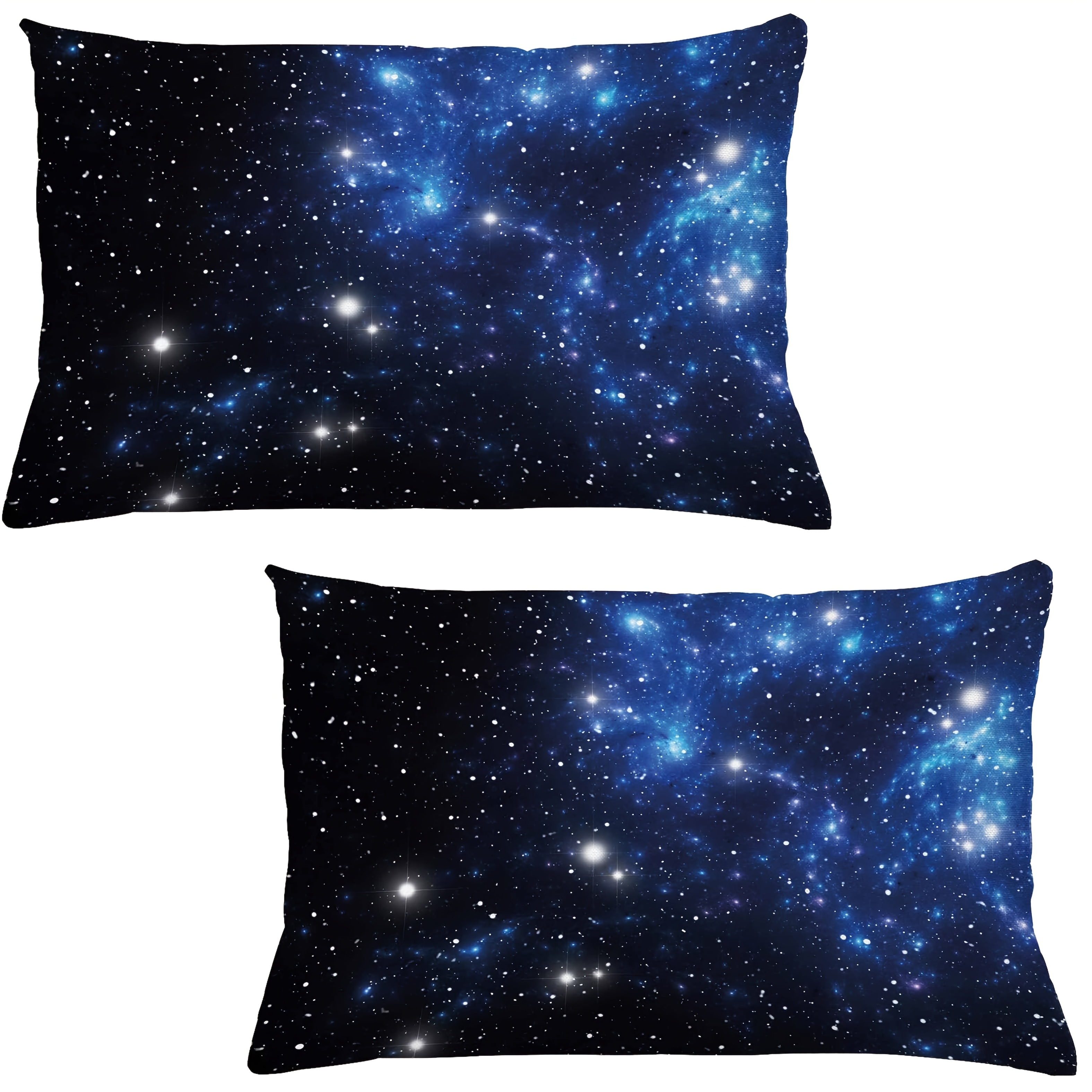 TEMU 2pcs Nebula Throw Pillow Covers - Outer Cluster Design, Accent Cushion Cases, Decorative Rectangle Pillowcases For Living Room Or Bedroom (no