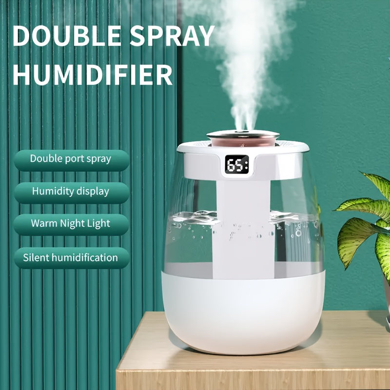 

Usb- Humidifier With Digital Display, Large Capacity Spray For Large Rooms And Offices, Portable And With Healthy Fresh Airflow, Desktop, Large Fog Quantity