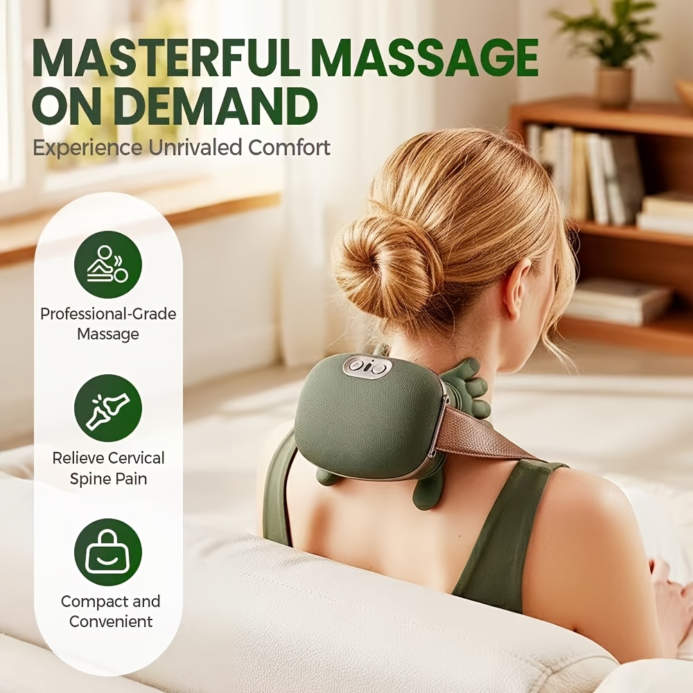 4D Neck Massager for Deep Kneading, Multifunctional Portable Electric Massage Pillow for Neck, Shoulders, And Back; a Mini Portable Device for Deep, Perfect As a Birthday Or Christmas Gift for Your Girlfriend, Boyfriend, Or Parents.