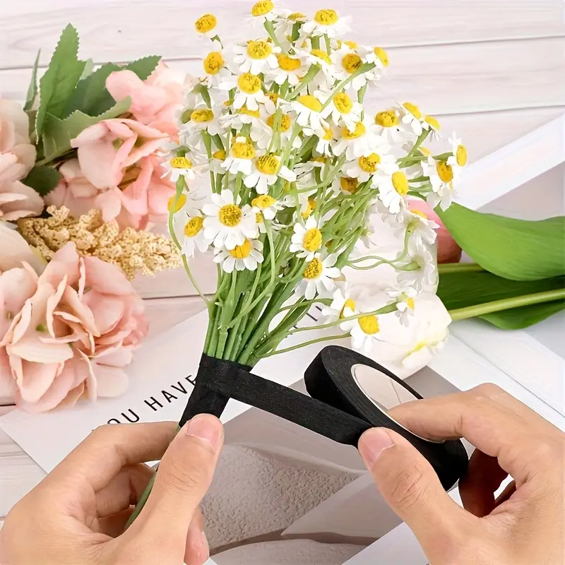 set 4 schwarzen blumenschmuckbändern verpacken