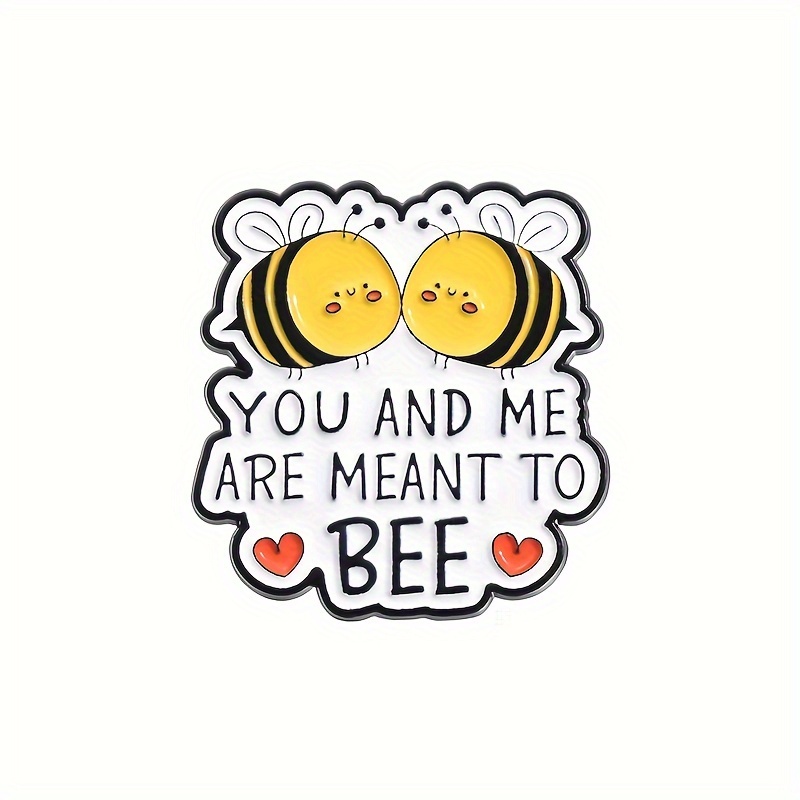 TEMU 1/5pcs Cute Cartoon Bee Enamel Pins, " You" & "bee Mine" Couples Brooches, Lapel Backpack Badge, Jewelry Gift Accessories