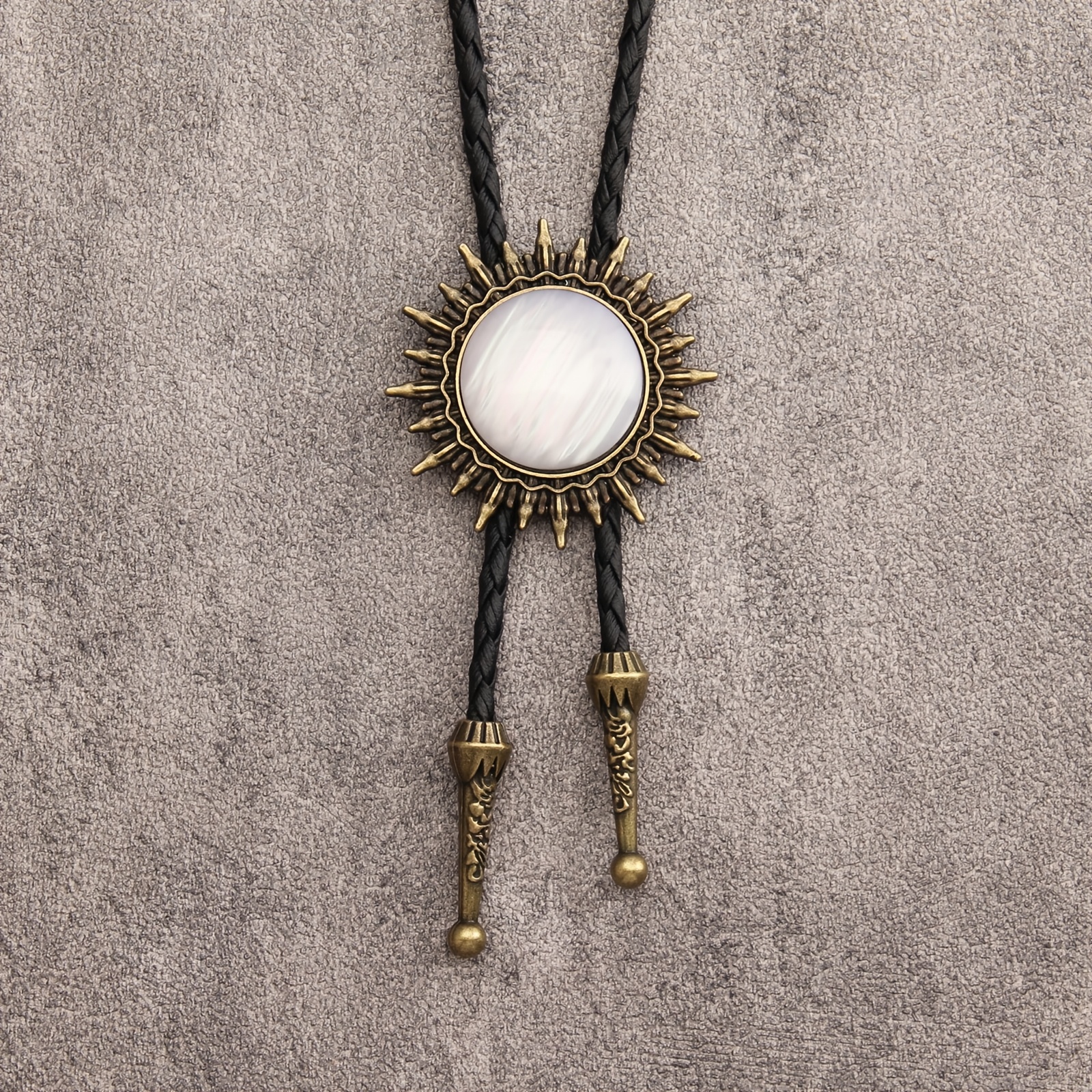 TEMU 1pc Dimensional Sun Flower Retro Necklace Bolo Tie Decorative Textured Sweater Chain Suitable For Daily Wear Evening Parties Shirts Additions