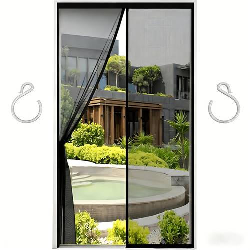 summer mosquito net door without drilling automatic closure magnetic curtain door curtain with storage hook