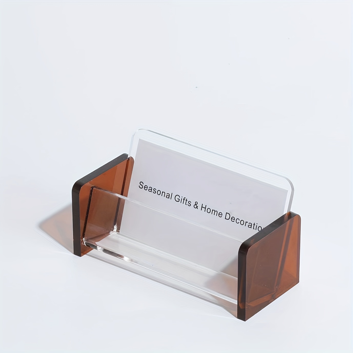 

1pc Modern Fashionable Acrylic Business Card Holder For Desk, Clear Plastic Business Cards Display Holders Stand, Suitable For Holding 30-60 Business Cards