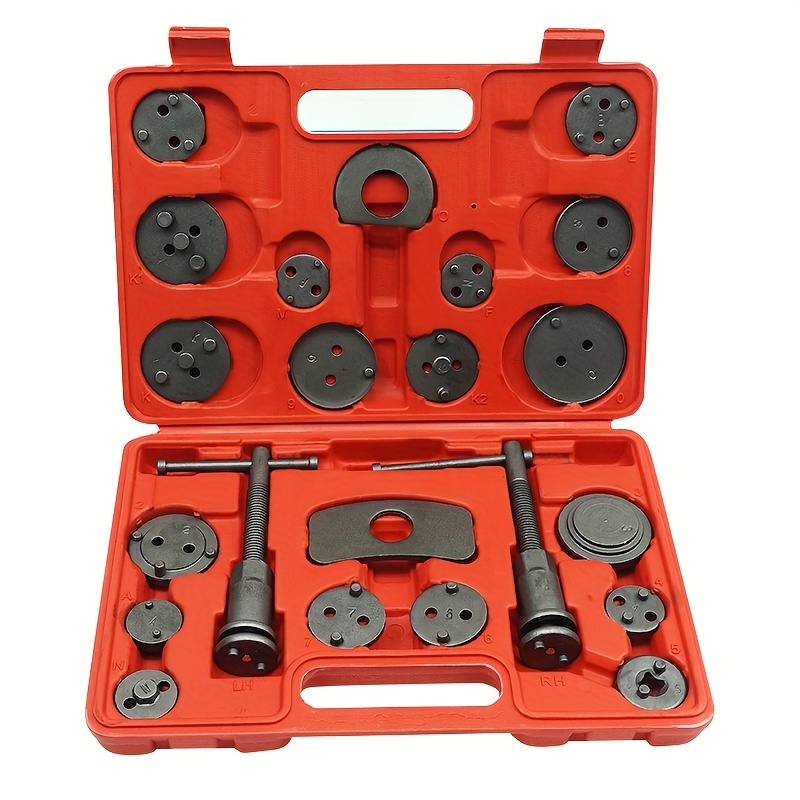 TEMU 22pcs/set Heavy Duty Disc Brake Piston Caliper Compressor Tool Set Wind Back Tool Kit For Brake Pad Replacement Reset