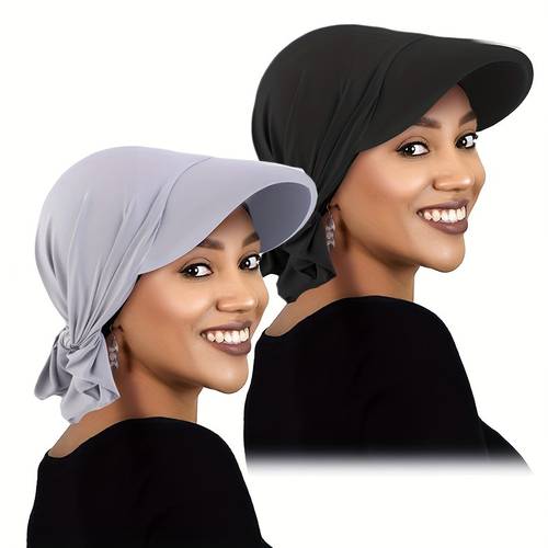 2pcs set brim baseball cap turban scarf hat tie up baseball cap ribbon sun hat