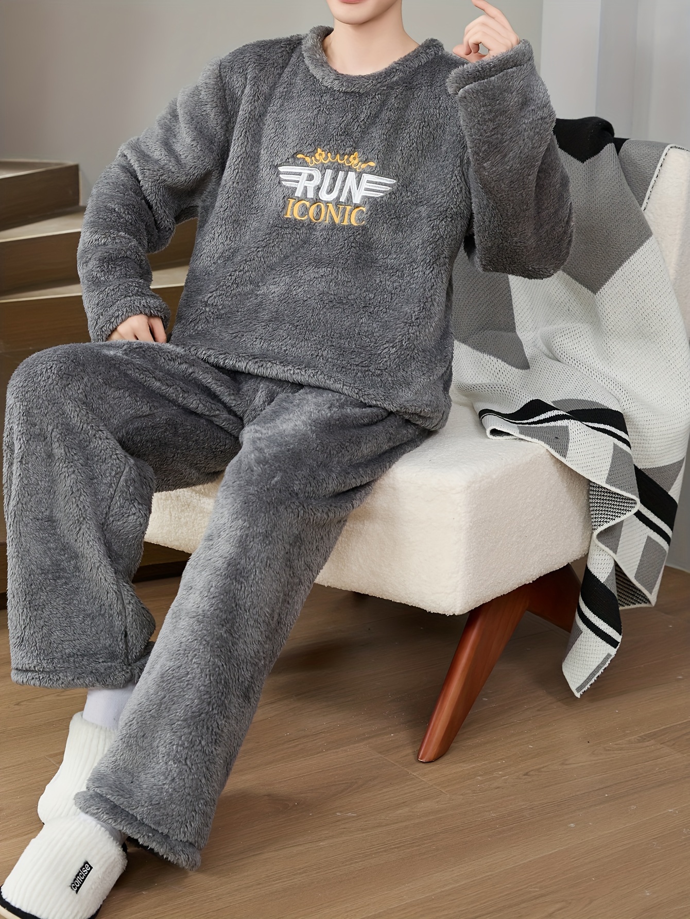 Pijamas Para Pijama Polar Hombre Xl Pijamas Largos Felpa Cómodos