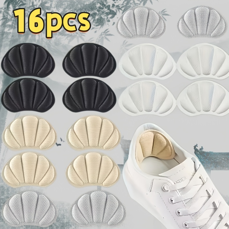 TEMU Random 16pcs Of Self-sticking Heel Cushions- Cushioned Insoles Made Of Memory Foam, Non-slip Shock-absorbing Shoe Inserts, Blister Prevention,