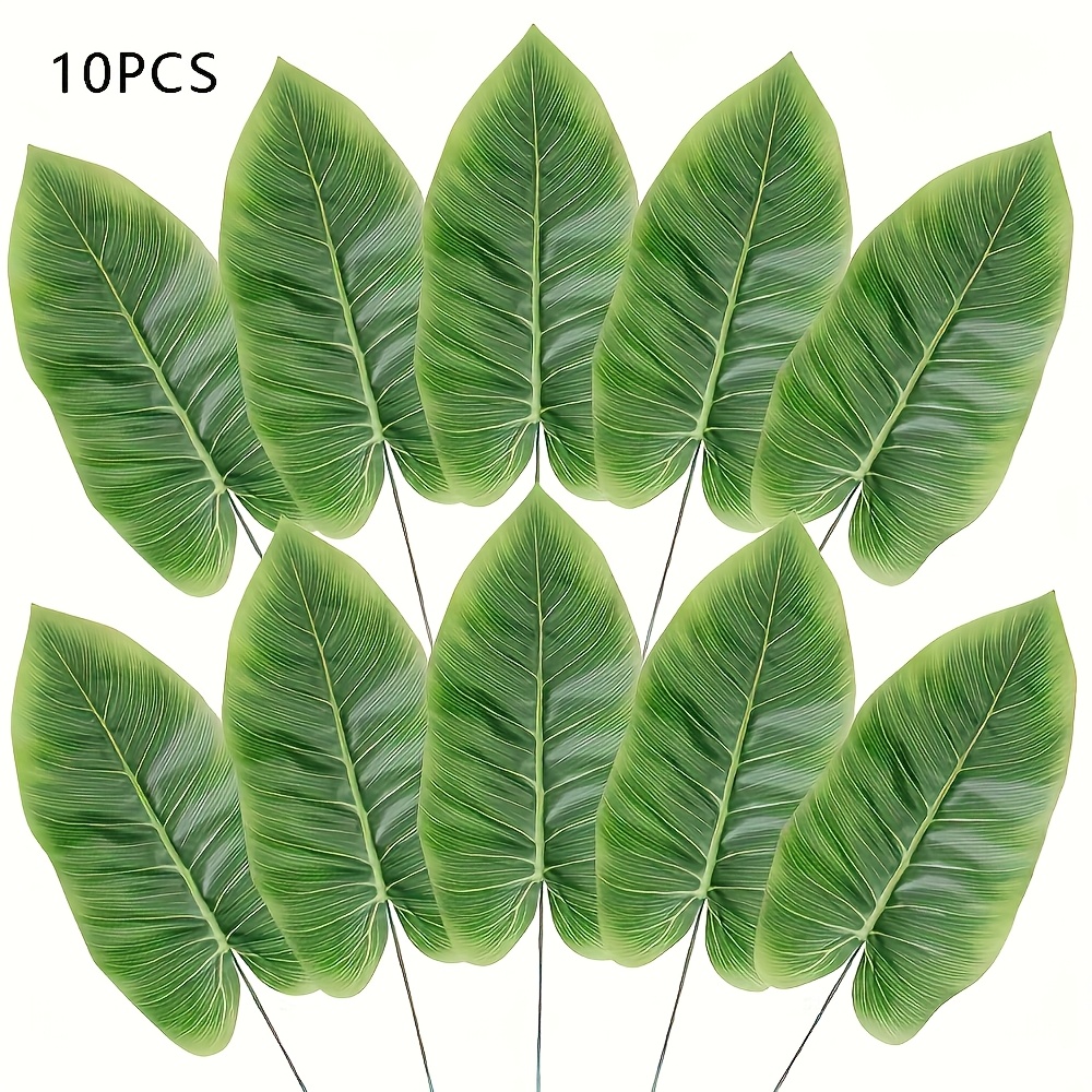 10pcs Premium Canna Leaves For Home And Garden Decoration, Perfect For Weddings, Engagement, Christmas, Easter, Thanksgiving, Graduation And