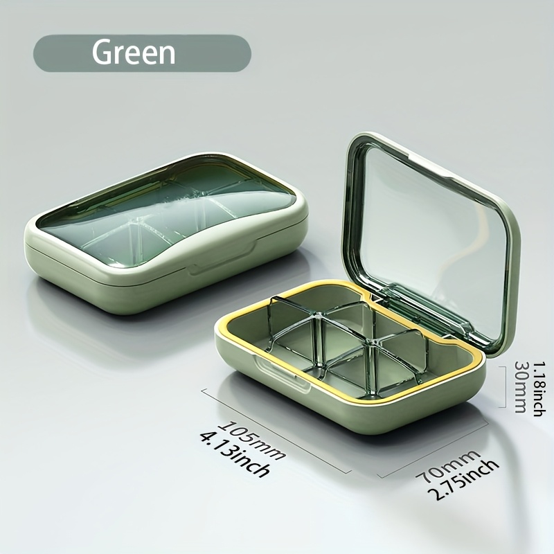 1pc 6-compartment Pill Organizer, Large-capacity Dustproof And Moisture-proof Vitamin/medicine Case, Ideal For Outdoor Use Or Travel.