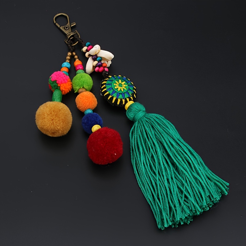 Pom pom tassel keyring sale