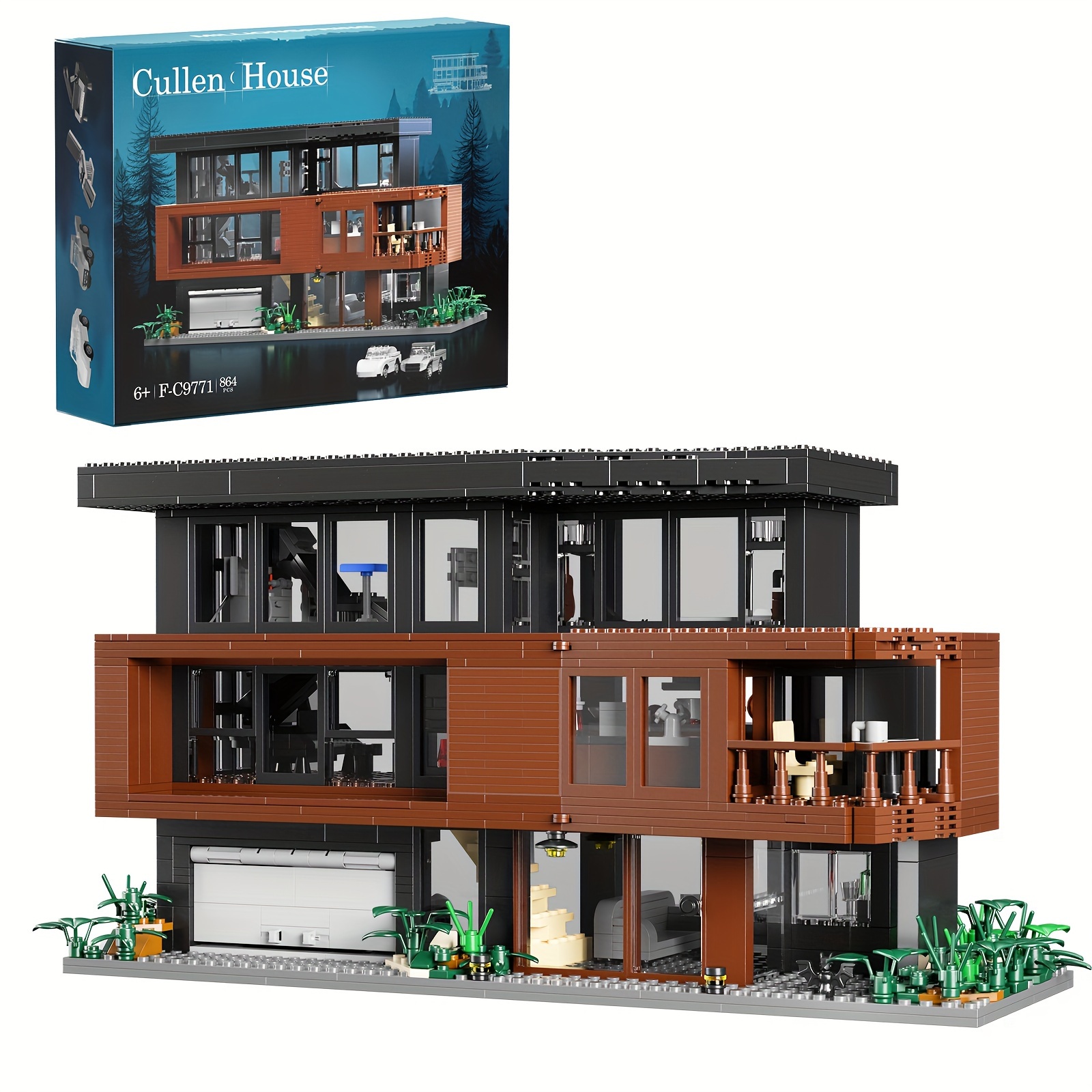 

864 Pieces Popular Movie Building Blocks Playset Cullen House Fans Must Buy Building Blocks Toys Beautiful Collectible Room Decorations Colorful Box Packaging Best Gift For Friends