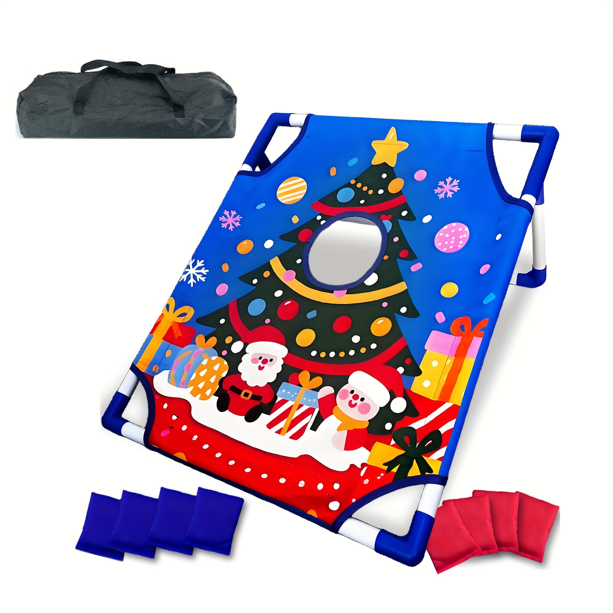 TEMU Cornhole Game Kit Featuring 1 Board And Bean Bags, Complete With A Portable Carrying Case. Suitable For Indoor And Outdoor Use, Perfect For