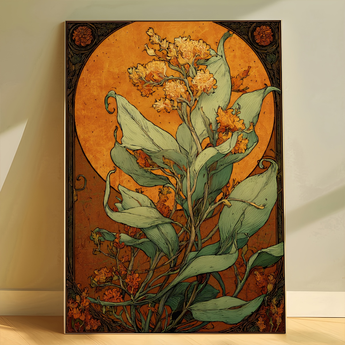TEMU 2d Flat, 2d Flat, A Frameless Vintage Floral Poster, Canvas Art, Decoration, Perfect As A Birthday Gift, Suitable For Living Room, Bedroom,