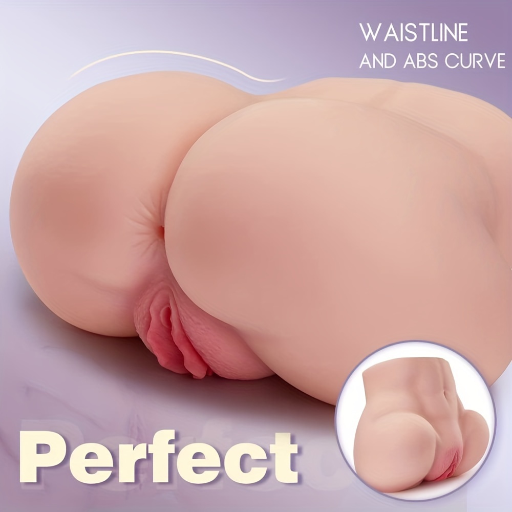 Realistic Mini Cat Butt Male Masturbator - 3D Lifelike Sex Toy with Dual Channels for Vaginal & Anal Stimulation, Pocket-Sized TPE Material, Battery-Free