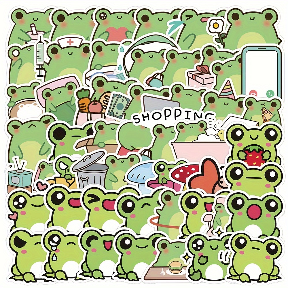 

Frogtastic 50 Pcs Stickers: Adorable Handbag Stickers For Your Diy Projects - Notebooks, Laptops, And More!