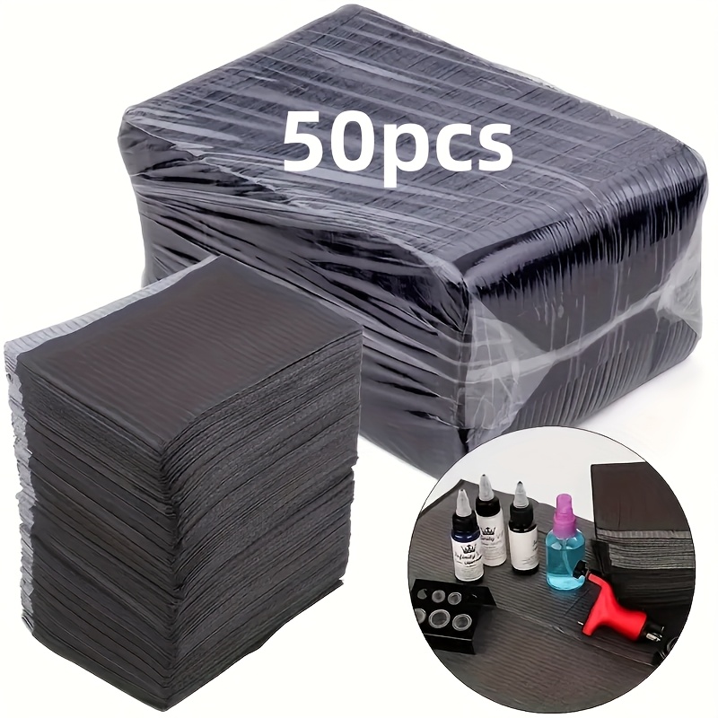 TEMU Disposable Tattoo Cleaning Cloth Tattoo Wipes Tissue Set, Table Mat, Cleaning Tattoo Pads, Disposable Sheets, Dental Bibs, Permanent Makeup