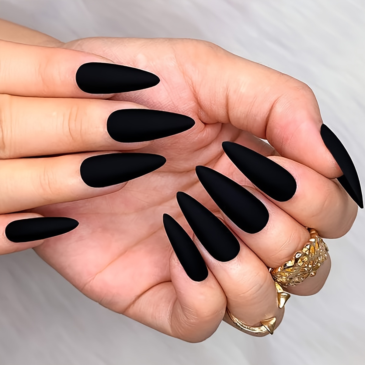 

24-piece Black Matte Finish Drop Shape Medium Length Press-on Nails With Nail File And Jelly Glue - Abs Full Cover Artificial Nail Set For Daily Wear