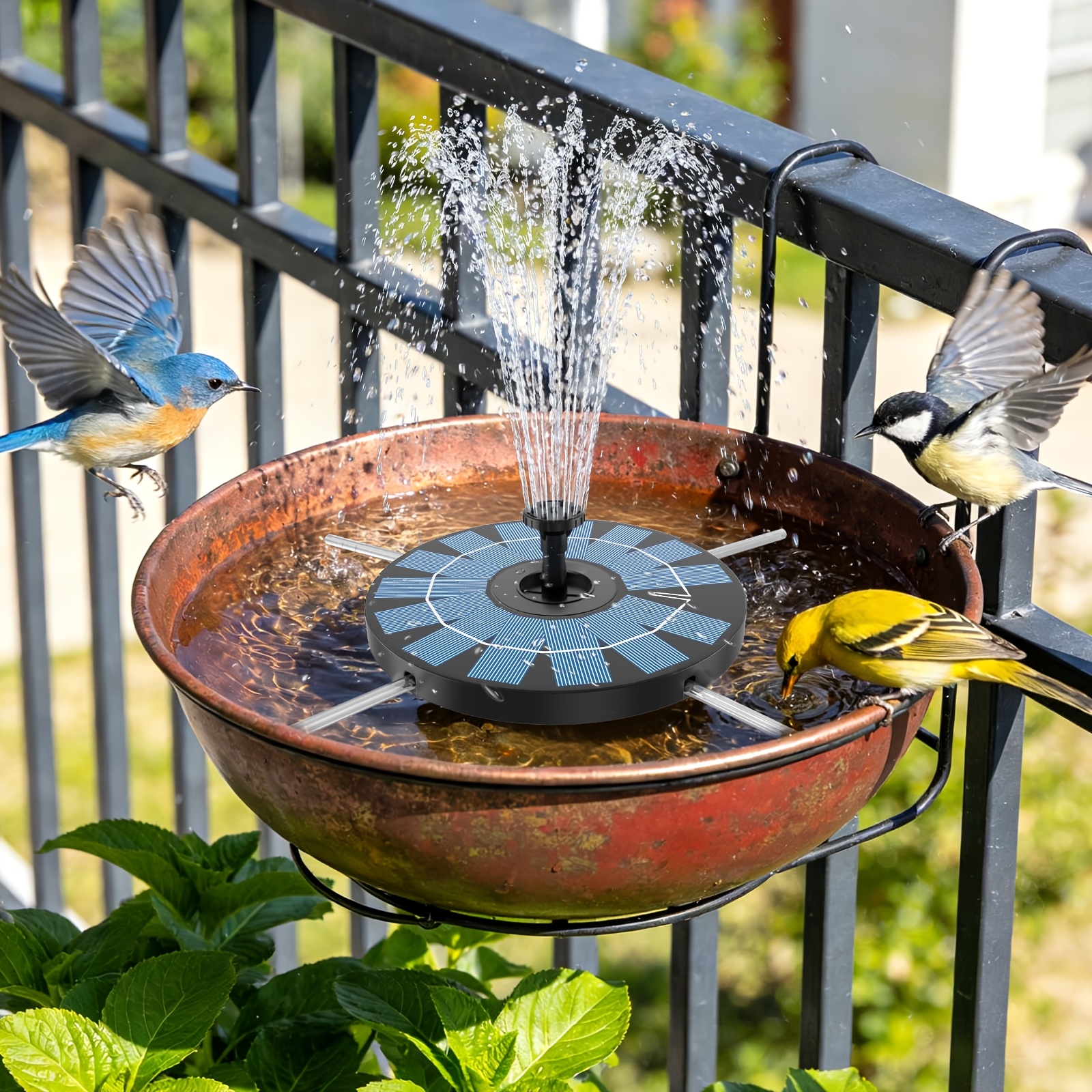 solar powered water fountain with support rod durable   bird       for garden pond terrace pool courtyard  