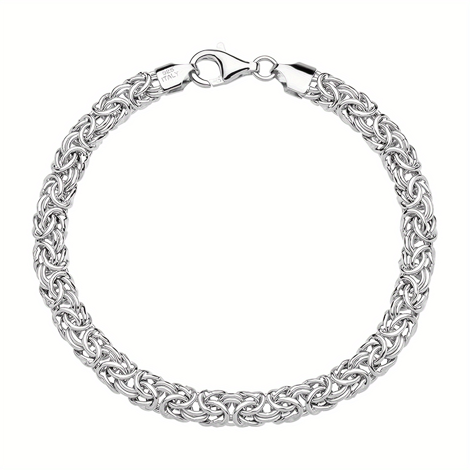 

A 925 Silver, Chain Bracelet, The Bracelets Are To Form This Complex Design, A Classic Of Italy, Women's And Women's Bracelets, Anniversaries, Birthdays And Holiday Gifts, With Gift Boxes