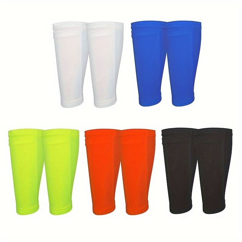 1pair Soccer Leg Pad Covers with Pocket, Breathable Soft Double Layers Gear for Sports