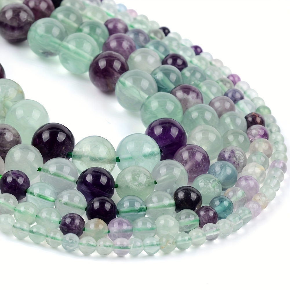 

Perles en pierre naturelle : Perles rondes de fluorite verte pour la fabrication de bijoux - Bracelet DIY, Accessoires de collier (4mm-12mm)