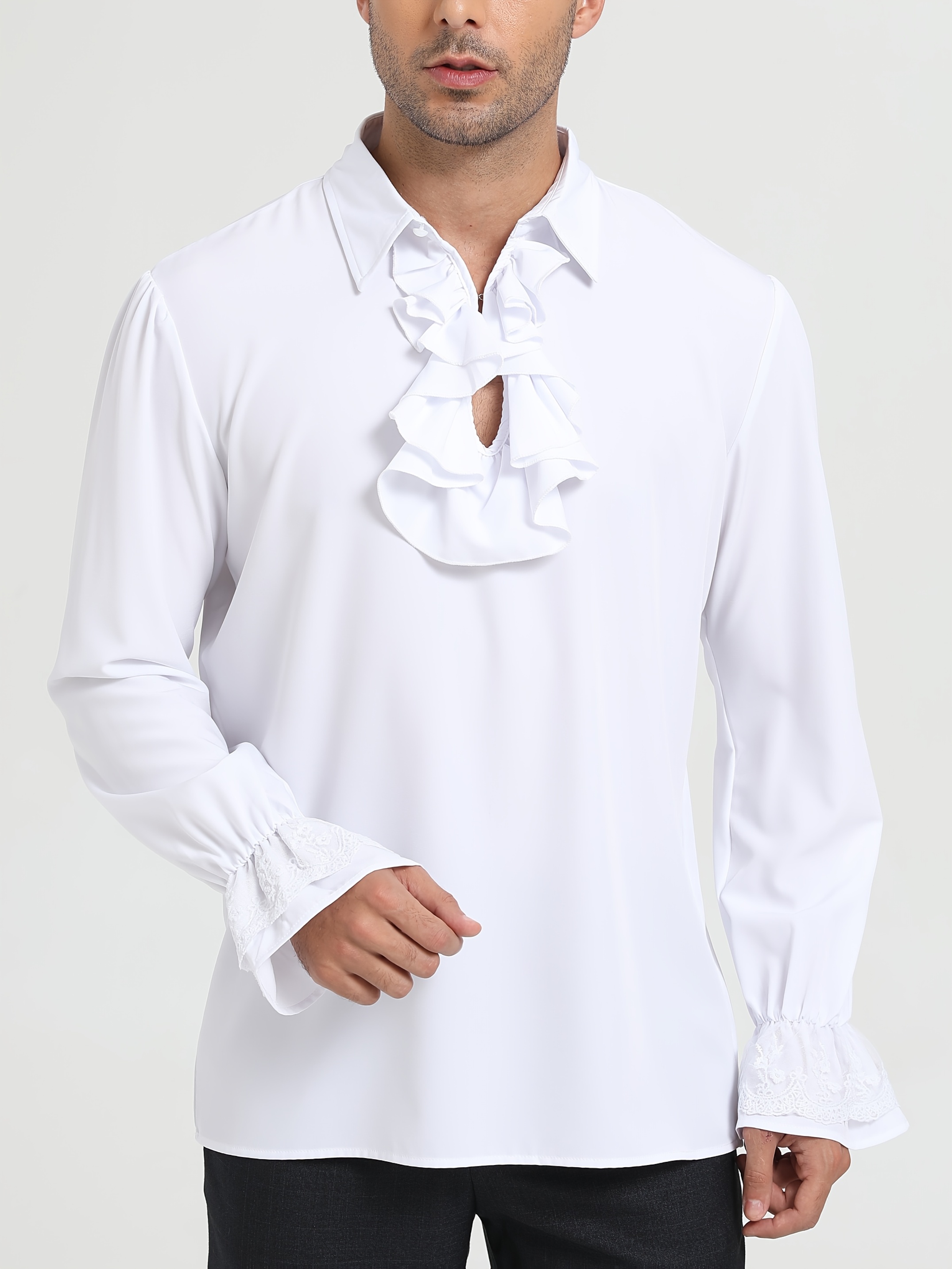 white dress shirt with middle frill design men Gents Ruffle Front Wedding Prom Wing Collar Top Slim Party Chic linen or silk. men ruffle shirt sold on