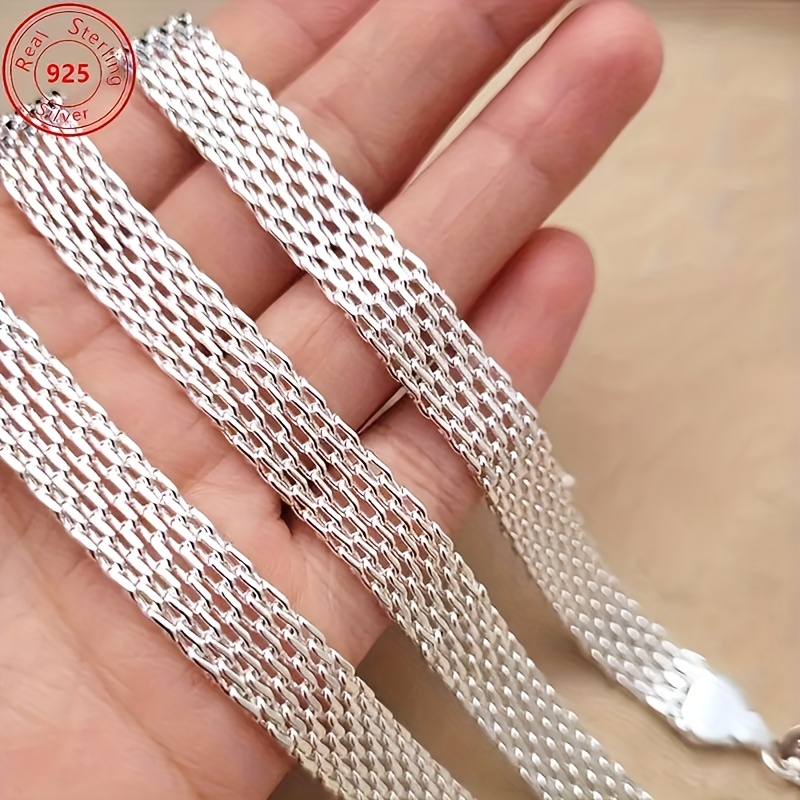 10mm Mesh Bracelet S925 Silver Elegant Accessory for Dates and Parties