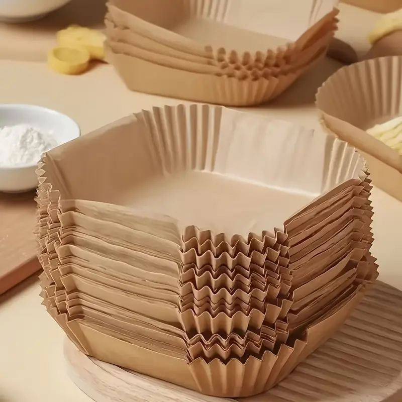 100 200 300 400pcs non stick air fryer liners brown paper sheets for baking roasting and microwaving easy to clean cooking great for home and commercial kitchens air fryer accessories Product details 1