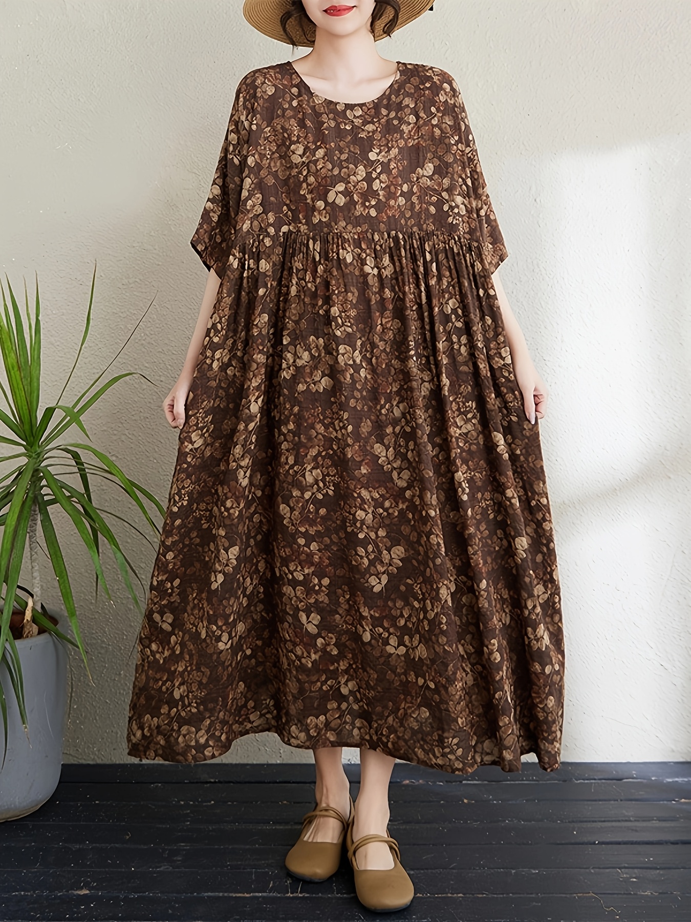 flowy sleep dress Graycee Cotton Nightgown – Hand Block Print Sleep Dress
