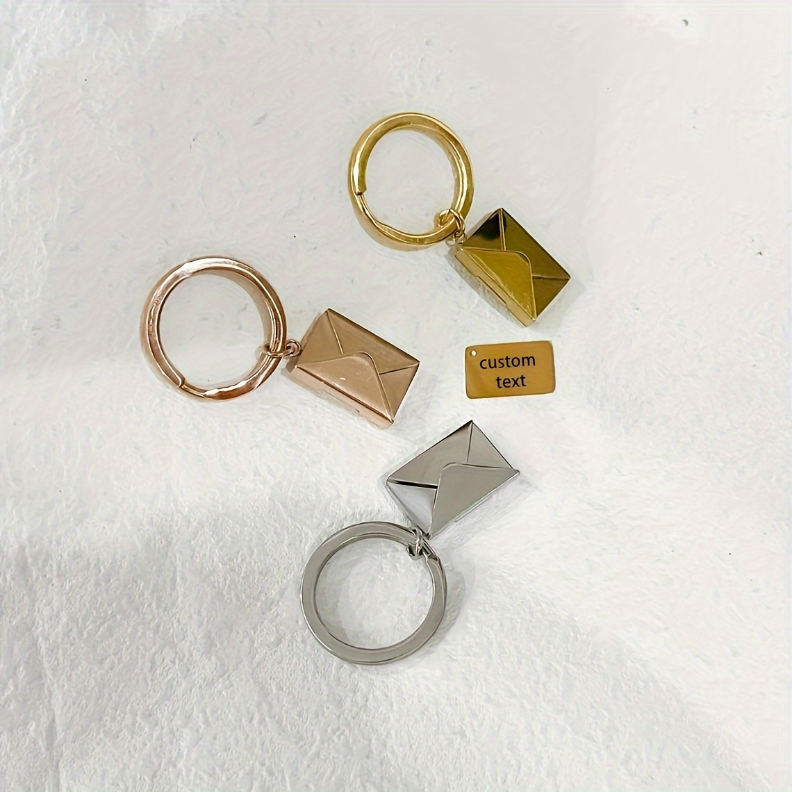 Engraved Love Letter Envelope Keychain, Custom Text