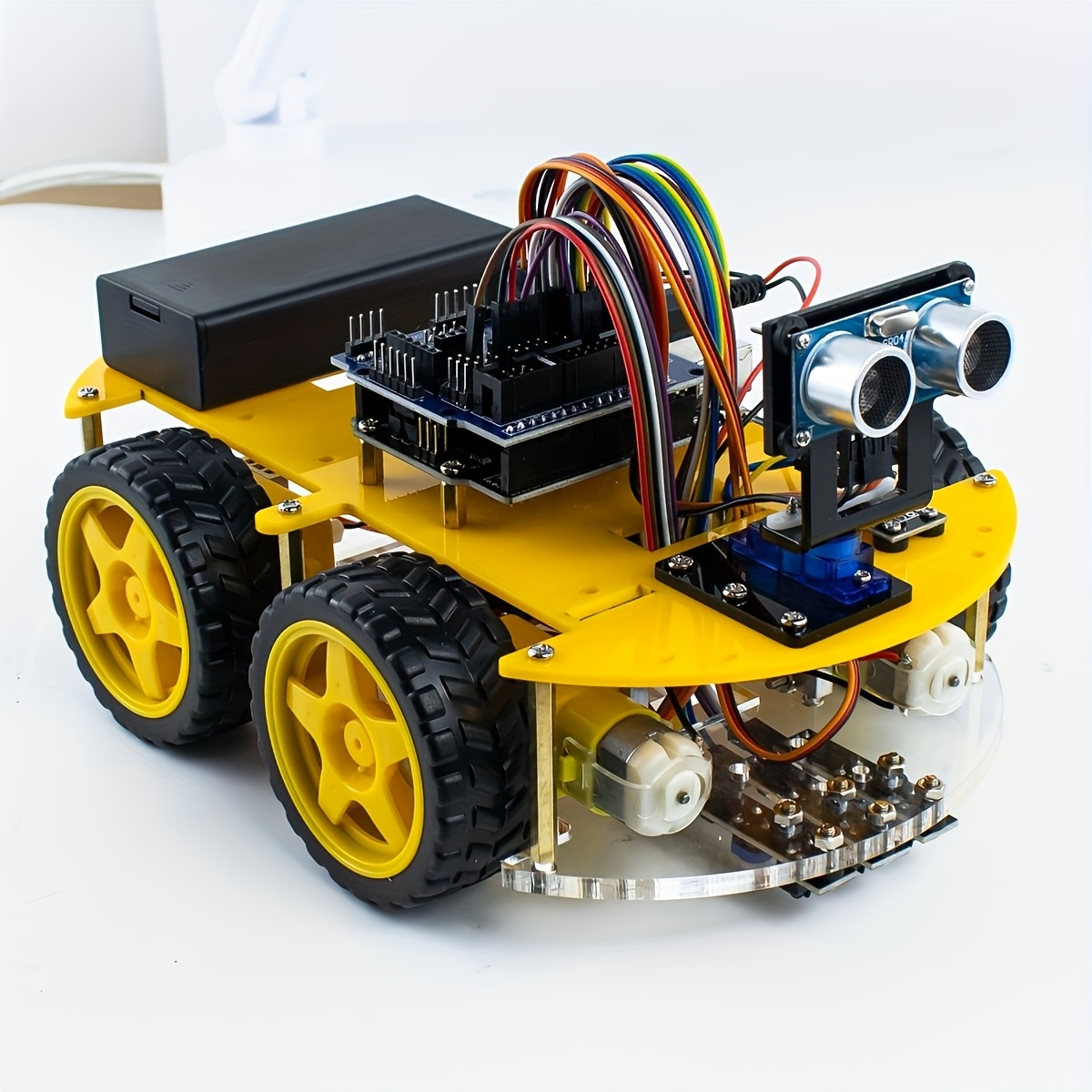LAFVIN Pramoninis Robotas 4WD Daugiafunkcis Robotas Rinkinys DIY Išmanusis Robotas Rinkinys A-duino Programavimo Rinkinys