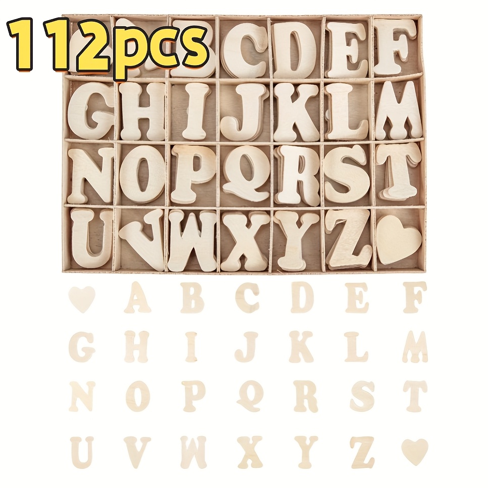 TEMU 1 Set Of 112 Wooden Accessories, Solid -shaped Craft Accessories, Valentine's Day, Halloween, Christmas Crafts And Gifts