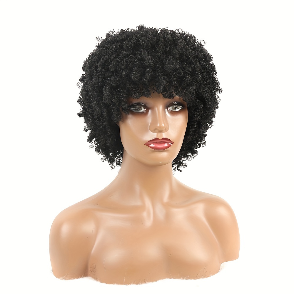 

10 Inch Wig Unisex-adult Basics Style, High Temperature Fiber And Protein Filaments Elastic Net Cap, Lightweight Breathable 150% Density, Suitable For All People