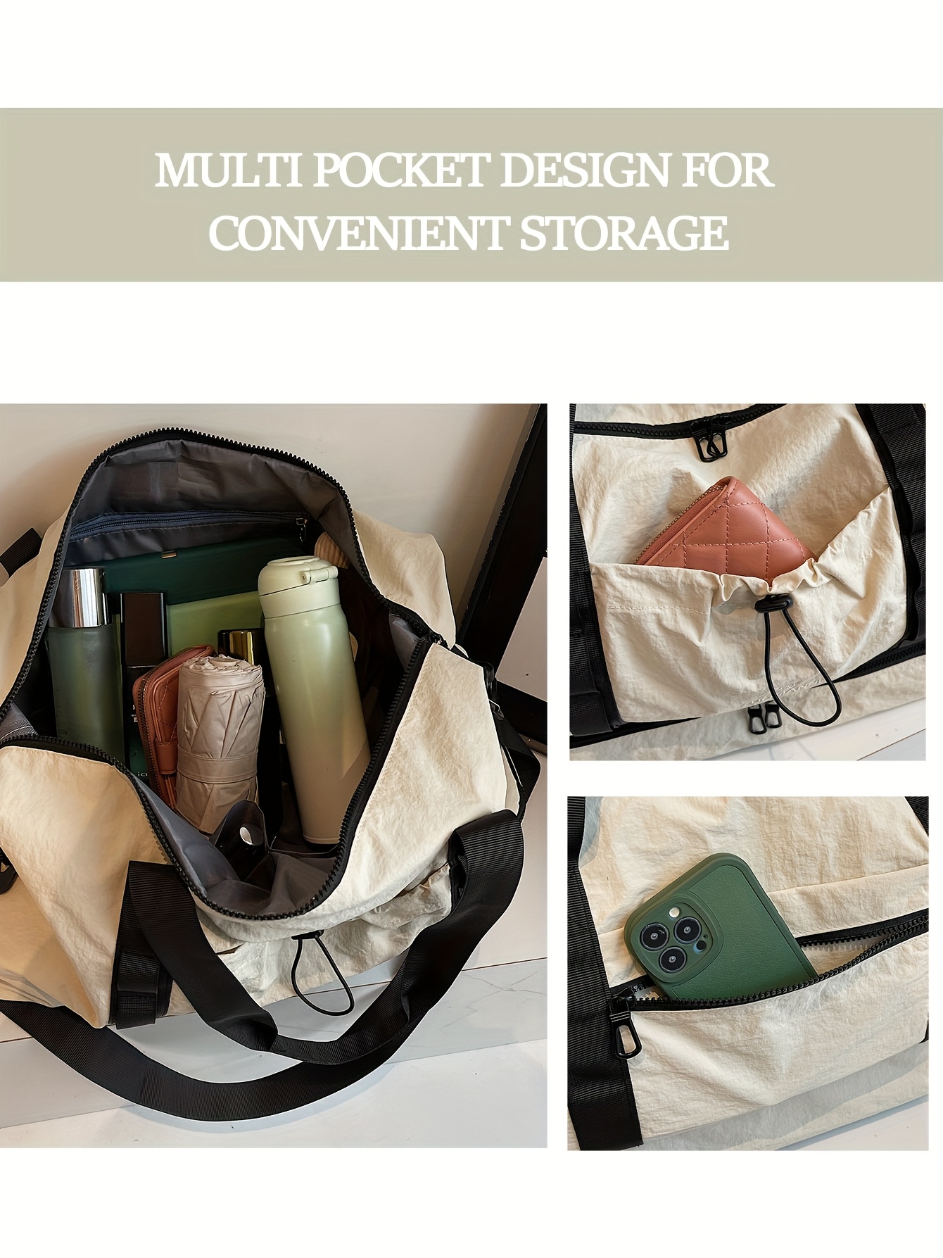 Moqueta de Gran Capacidad - Maleta de Tela Oxford Resistente con Cierre Doble Cremallera, Compartimentos Espaciosos y Asas Laterales - Convertible en Mochila o Equipaje de Mano para Negocios, Vacaciones, Escuela - Bolso Unisex Beige, , Amarillo, Marrón, Rosa - Ideal para Parejas y Viajeros Frecuentes, Versátil como Equipaje de Cabina, Bolsa Moderna de Ocio, Compartimentos Estructurados