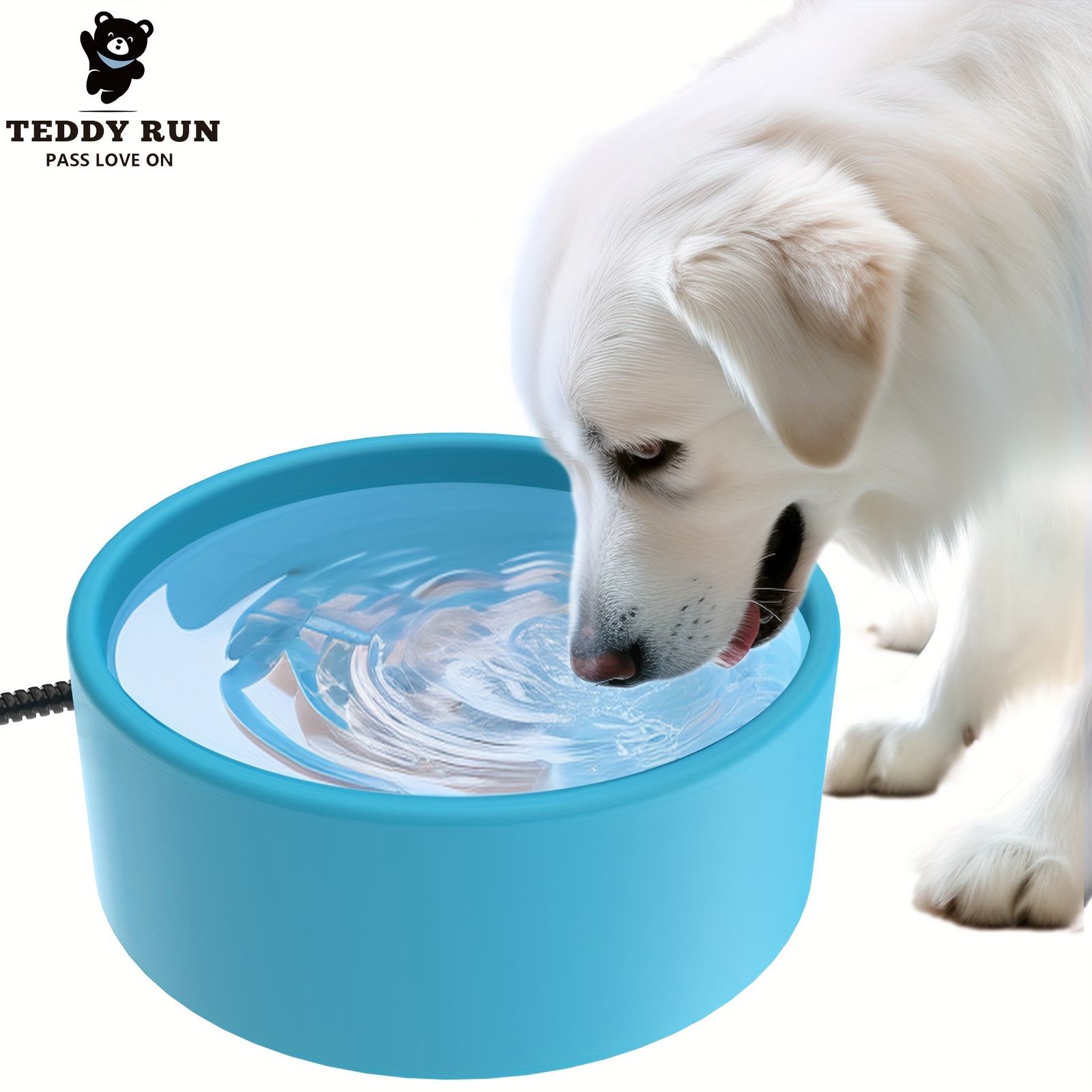 

- 3.2l For Dogs And Cats, Outdoor Water Bowl For Small Animals, Lake Blue