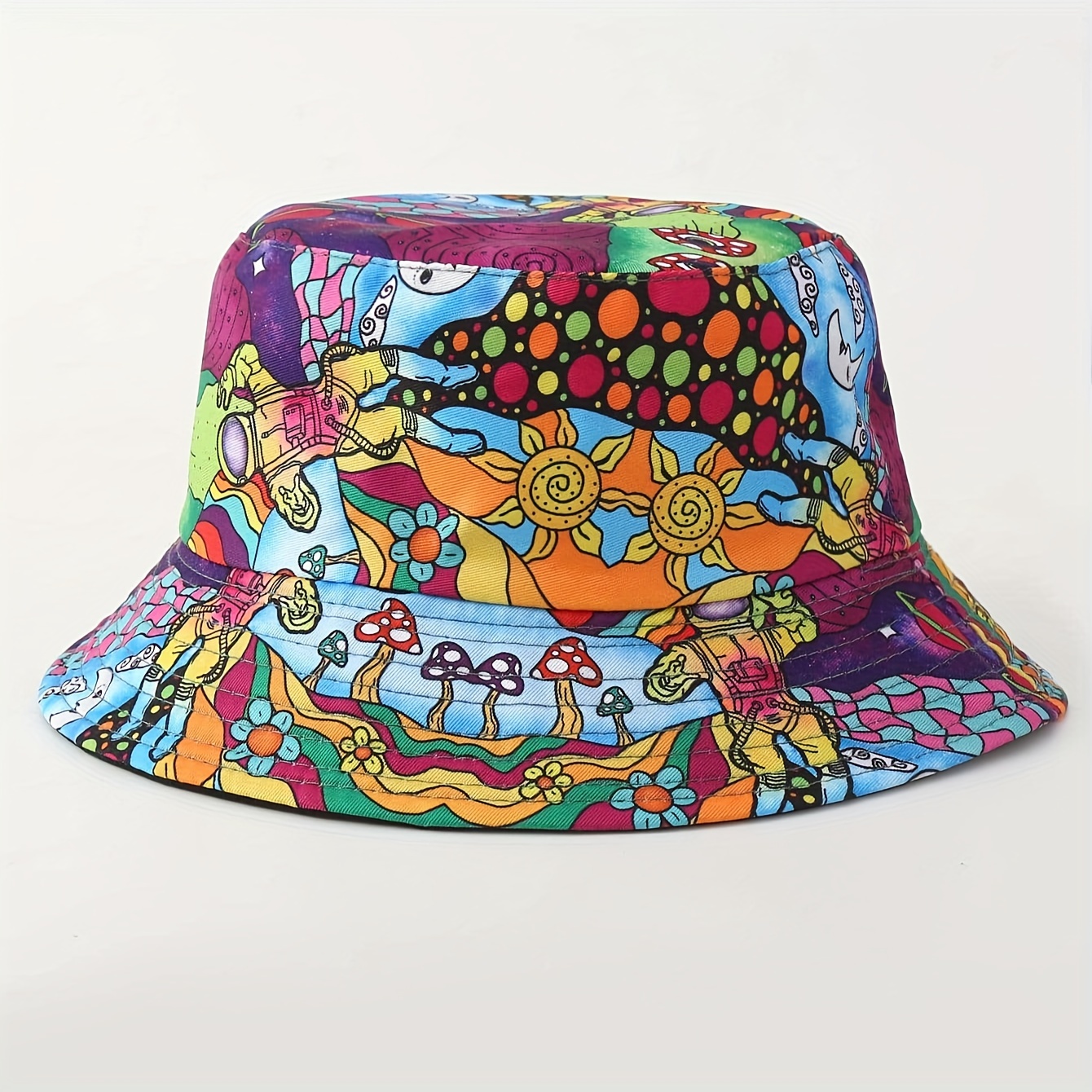 Vintage Graffiti Basin Hat 80s 90s Colorful Bucket Hat Elegant Style Lightweight Foldable Sun Hat, Bucket Hats Suitable for Fishing Cycling,Temu