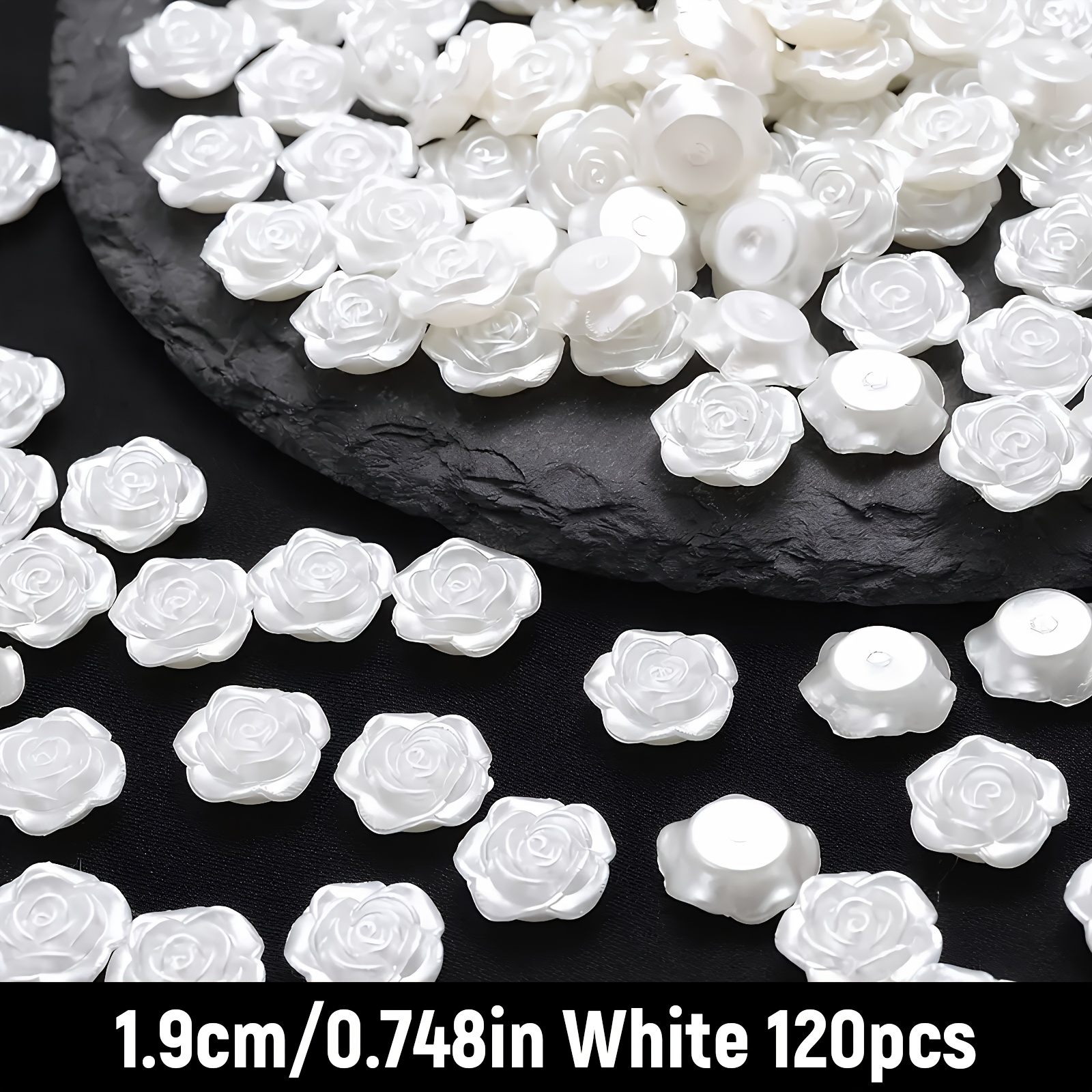 E-shop 120 Stück Acryl-Rosenblüten-Perlen für DIY-Schmuckherstellung, 19 mm transparente Rosenblüten-Perlen-Sortiment für Armbänder, Halsketten