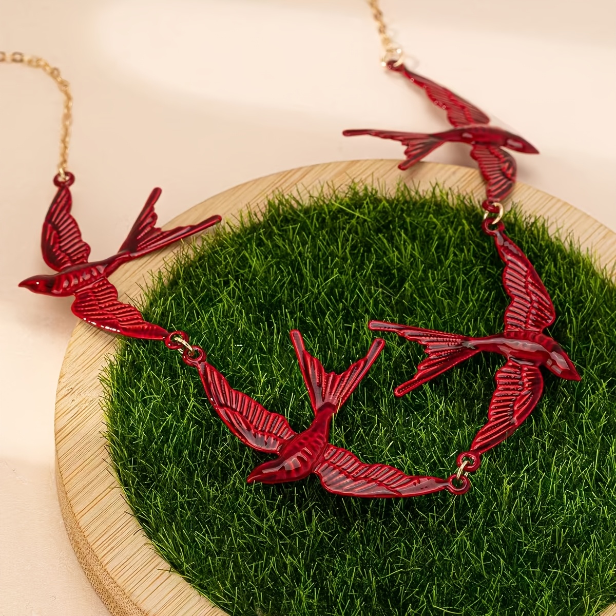 Vintage Versatile Red Lucky Swallow-Shaped Necklace